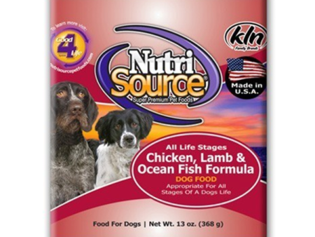 NutriSource Chicken, Lamb & Ocean Fish Formula Canned Dog Food 13-oz For Discount