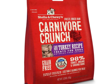 Stella & Chewy s Carnivore Crunch Cage-Free Turkey Recipe Freeze-Dried Dog Treats 3.25 oz For Discount