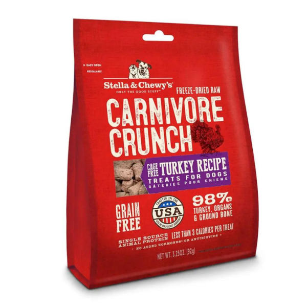 Stella & Chewy s Carnivore Crunch Cage-Free Turkey Recipe Freeze-Dried Dog Treats 3.25 oz For Discount