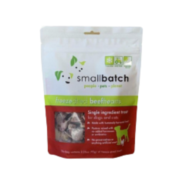 Small Batch Freeze Dried Beef Hearts Dog Treats, 3.5 oz Online Sale