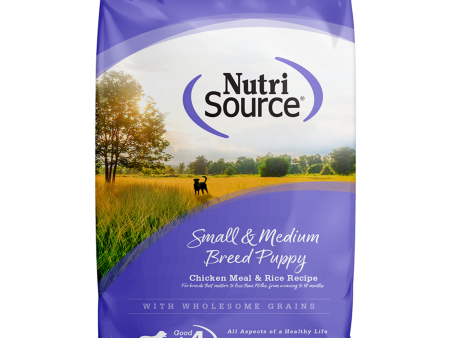 NutriSource Small & Medium Breed Puppy Chicken & Rice Formula Dry Dog Food Online now