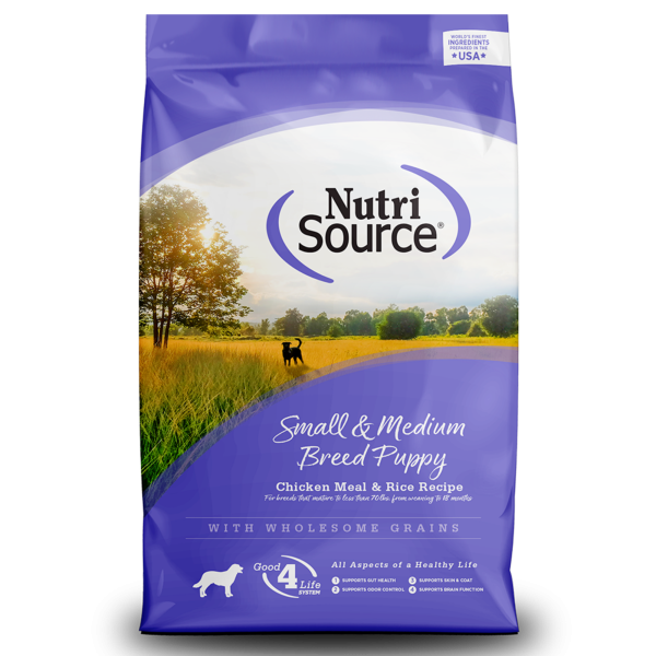 NutriSource Small & Medium Breed Puppy Chicken & Rice Formula Dry Dog Food Online now