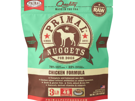 Primal Nuggets Chicken Formula Frozen Raw Dog Food 3 lbs Cheap