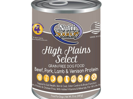 NutriSource Grain-Free High Plains Select Formula Canned Dog Food 13-oz on Sale