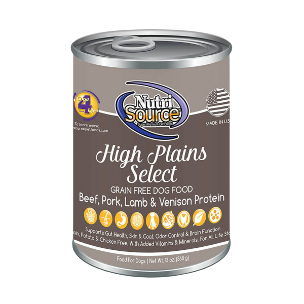 NutriSource Grain-Free High Plains Select Formula Canned Dog Food 13-oz on Sale