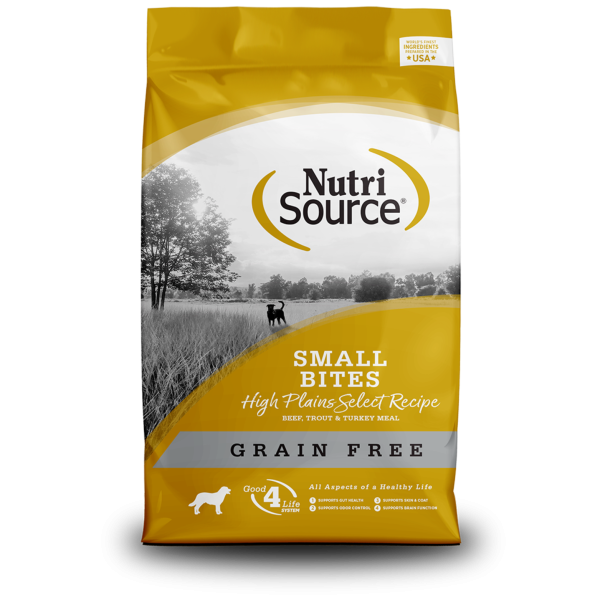 NutriSource Grain-Free Small Bites High Plains Select Formula Dry Dog Food Cheap