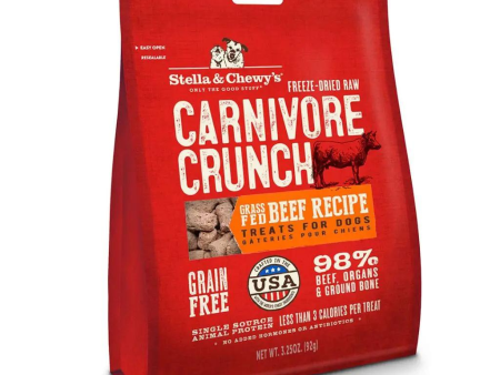 Stella & Chewy s Carnivore Crunch Grass-Fed Beef Recipe Freeze-Dried Dog Treats 3.25 oz Supply