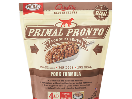 Primal Pronto Pork Formula Raw Frozen Dog Food 4lb Sale