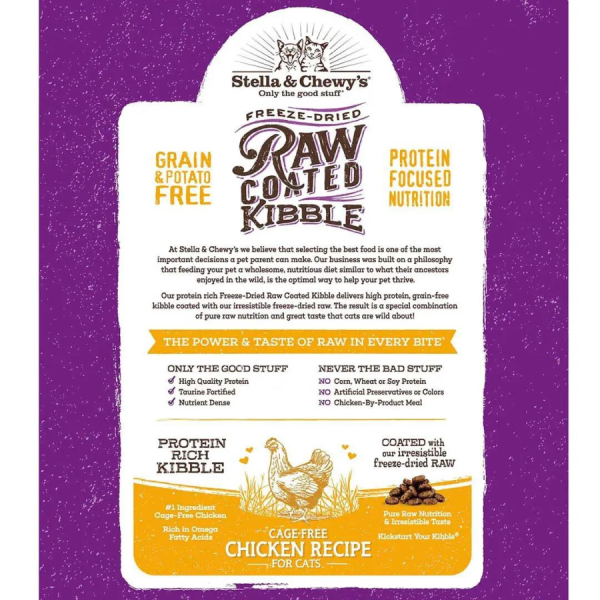 Stella & Chewy s Raw Coated Kibble Cage-Free Chicken Recipe Cat Food Hot on Sale