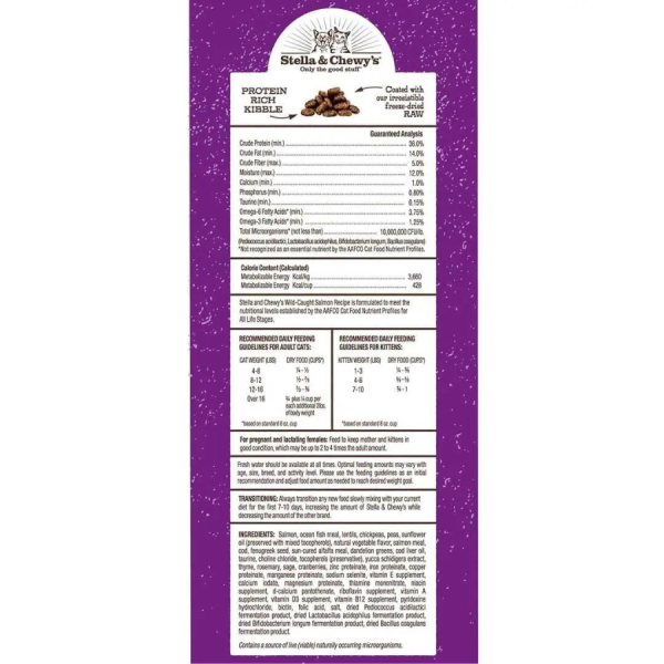 Stella & Chewy s Raw Coated Kibble Wild-Caught Salmon Recipe Cat Food Discount