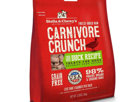 Stella & Chewy s Carnivore Crunch Cage-Free Duck Recipe Freeze-Dried Dog Treats 3.25 oz Online now