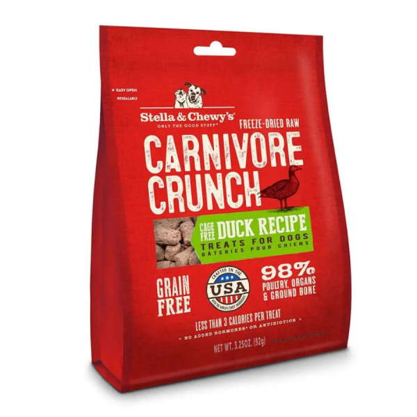 Stella & Chewy s Carnivore Crunch Cage-Free Duck Recipe Freeze-Dried Dog Treats 3.25 oz Online now