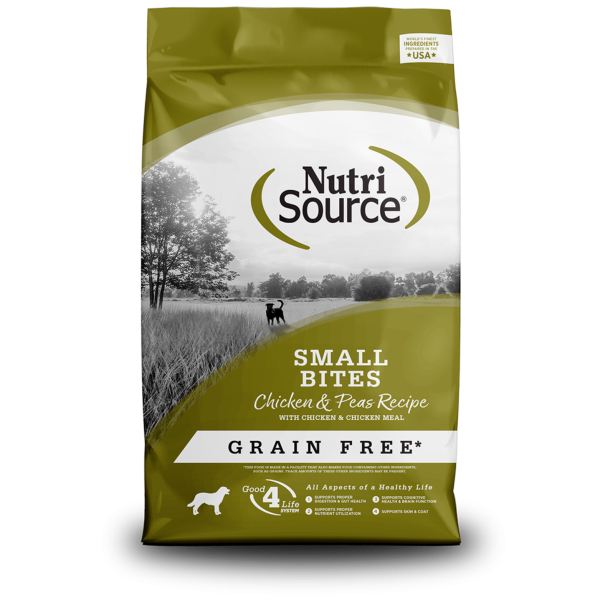 NutriSource Grain-Free Chicken & Pea Small Bites Formula Dry Dog Food For Discount