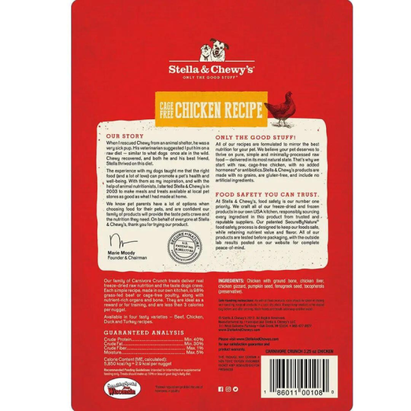 Stella & Chewy s Carnivore Crunch Cage-Free Chicken Recipe Freeze-Dried Dog Treats 3.25 oz Online