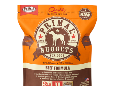 Primal Nuggets Beef Formula Frozen Raw Dog Food 3 lbs Hot on Sale