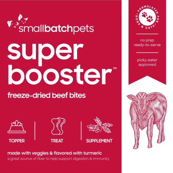 Smallbatch Pets Super Booster Beef Bites Grain-Free Adult Freeze-Dried Dog & Cat Treats For Sale