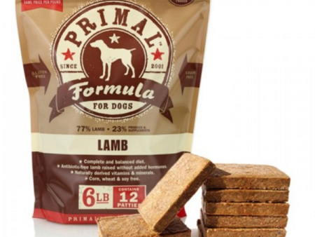 Primal Patties Lamb Formula Frozen Raw Dog Food 6 lbs Hot on Sale