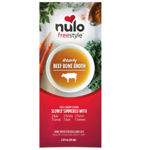 Nulo Freestyle Grain-Free Hearty Beef Bone Broth Dog & Cat Food Topper, 2 oz For Sale