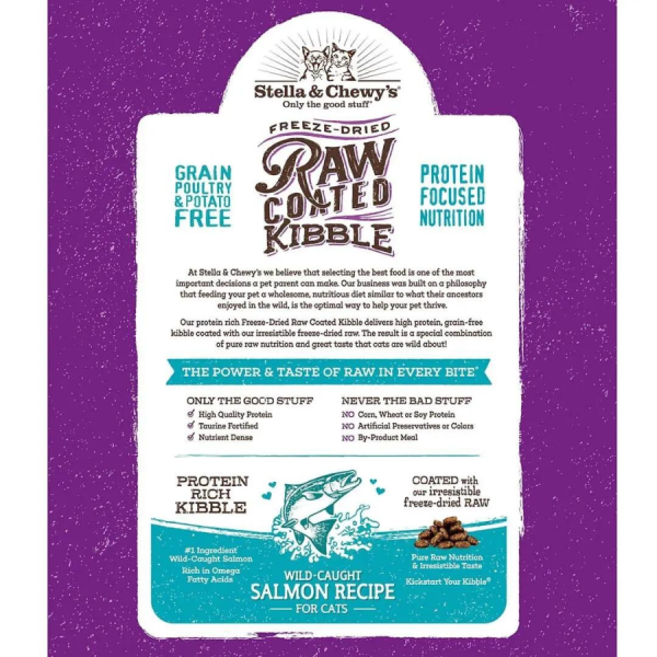 Stella & Chewy s Raw Coated Kibble Wild-Caught Salmon Recipe Cat Food Discount