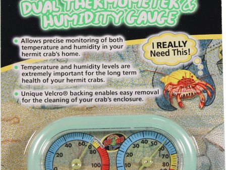 Zoo Med Laboratories Inc-Hermit Crab Dual Thermometer And Humidity Gauge Supply