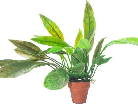 Aquatop Aquatic Supplies - Leafy Plant In Clay Pot Discount