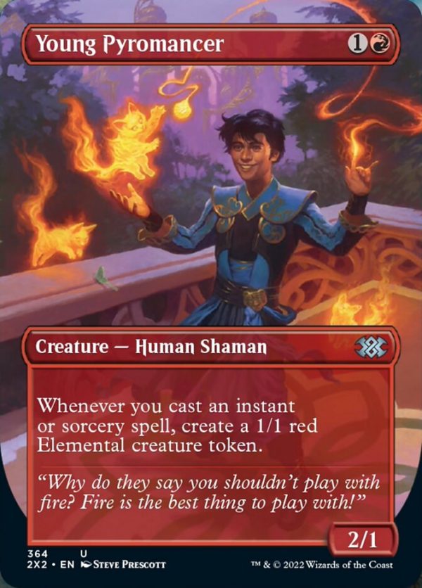 Young Pyromancer (Borderless Alternate Art) [Double Masters 2022] on Sale