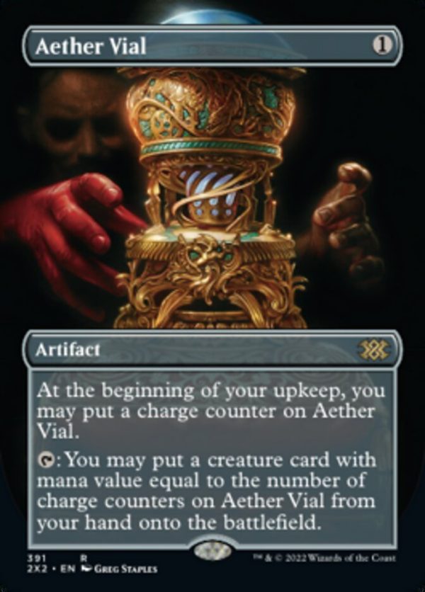 Aether Vial (Borderless Alternate Art) [Double Masters 2022] Online Sale